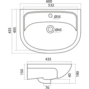 Раковина мебельная Santek Эллада 60 (1WH110198)