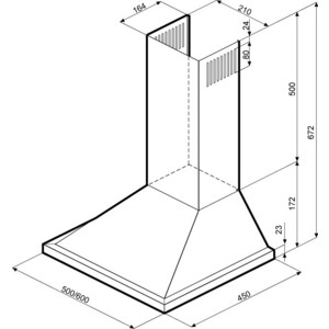 Вытяжка Krona Bella 600 inox push button