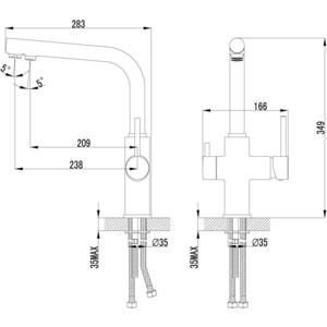 Смеситель для кухни Lemark Comfort с подключением к фильтру (LM3060C)