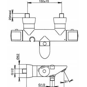 Термостат для ванны Jacob Delafon Salute (E71085-CP)