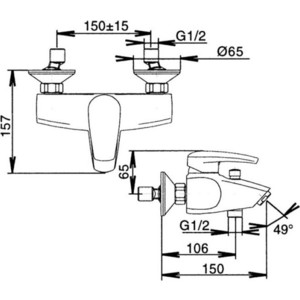 Смеситель для ванны Jacob Delafon Panache (E71241-CP)