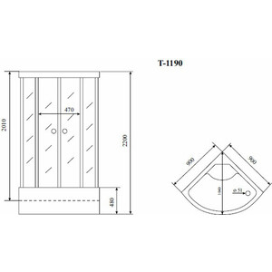 Душевая кабина Timo Standart 90х90х220 стекло тонированное (T-1190)