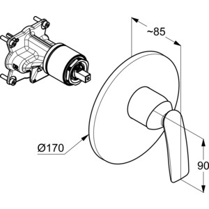 Смеситель для душа Kludi Balance встраиваемый, для 88011, белый (526559175)