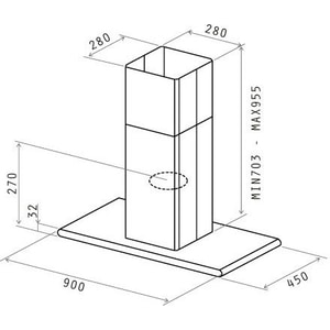 Вытяжка Elica Galaxy Island WHIX/A/90X45