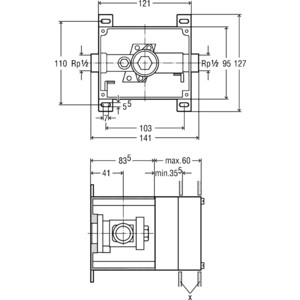 Монтажный блок Viega Mono 8328 для писсуара, без клавиши (442439)