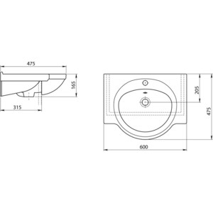 Раковина Santeri Сатурн 60х47 (131211S0011B0)