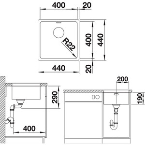 Кухонная мойка Blanco Andano 400-U (522959)