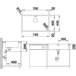 Кухонная мойка Blanco Andano 500-U (522967)
