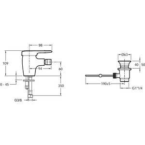 Смеситель для биде Jacob Delafon Kandel E662RU-CP