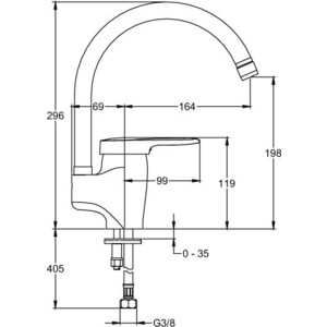 Смеситель для кухни Jacob Delafon Kandel высокий излив (E668RU-CP)