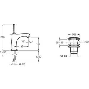 Смеситель для раковины Jacob Delafon Margaux (E16230-4-CP)