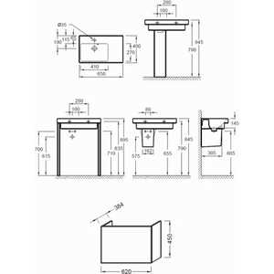 Тумба под раковину Jacob Delafon Odeon Up 67 дуб (EB464-NR)