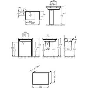 Тумба под раковину Jacob Delafon Odeon Up 60 белый (EB463-J5)