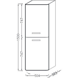 Пенал Jacob Delafon Replay 50.4х39 4х150 белая глина (EB1074D-F84)