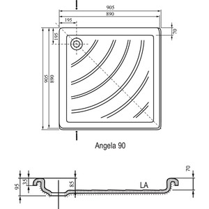 Душевой поддон Ravak Angela LA 90х90 см (A017701220)