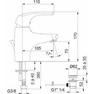 Смеситель для раковины Jacob Delafon Nateo (E72251-CP)