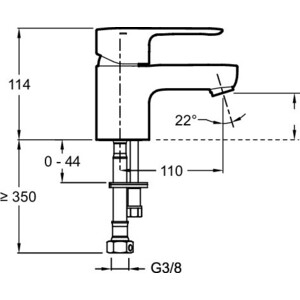 Смеситель для раковины Jacob Delafon July хром (E16027-4ND-CP)