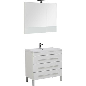 Тумба под раковину Aquanet Верона 90 три ящика, белая (178470)