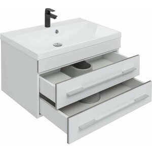 Тумба под раковину Aquanet Верона 75 два ящика, белая (176669)
