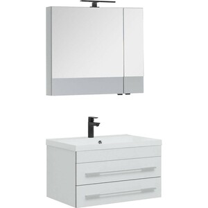 Тумба под раковину Aquanet Верона 75 два ящика, белая (176669)