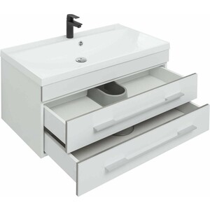 Тумба под раковину Aquanet Верона 90 два ящика, белая (172335)