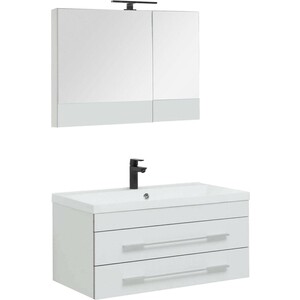 Тумба под раковину Aquanet Верона 90 два ящика, белая (172335)