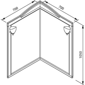 Зеркало Aquanet Луис 70 (001) угловое белый без светильника (171916)