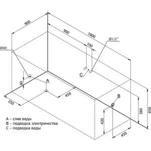 Акриловая ванна Aquanet Grenada 180x90 с каркасом, без гидромассажа (205493)