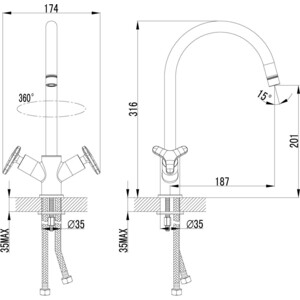 Смеситель для кухни Lemark Plus Spirit (LM1905C)