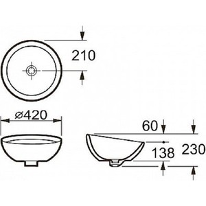 Раковина-чаша Roca Bol 42х42 (327876000)