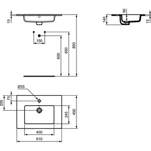 Раковина мебельная Ideal Standard Tempo 60х45 (E066801)