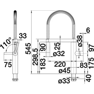 Смеситель для кухни Blanco Culina-S гибкий излив, нержавеющая сталь (517598)