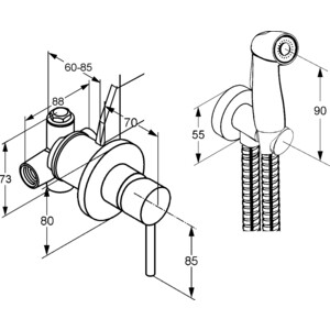 Смеситель для душа Kludi Bozz с гигиенической лейкой, хром (389990576)