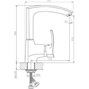 Смеситель для кухни Haiba HB70 хром (HB4070)