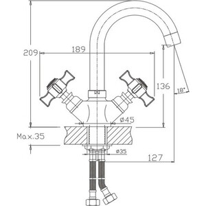 Смеситель для раковины Haiba HB24 хром (HB4524)