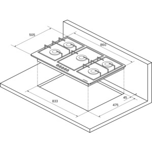 Газовая варочная панель Kuppersberg FV9TGRZ ANT Bronze