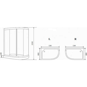 Душевая кабина Timo Eco 120х80х218 правая, стекло матовое (TE-0702 R)