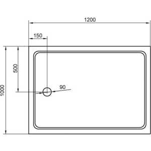 Душевой поддон Cezares Tray A-AH 120х100 акриловый (TRAY-A-AH-120/100-15-W)