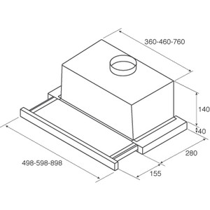 Вытяжка встраиваемая Jet Air Aurora LX/CR/F/50