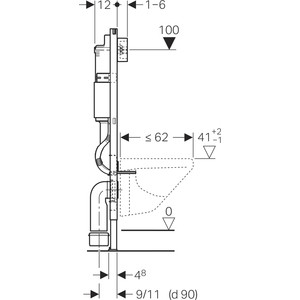 Инсталляция для унитаза Geberit DuofixBasic Delta51 с клавишей хром (458.125.21.1)