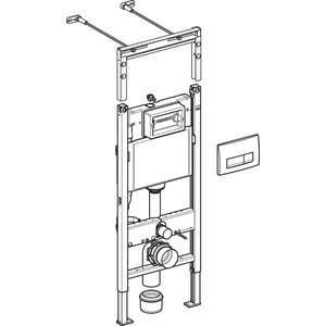 Инсталляция для унитаза Geberit DuofixBasic Delta51 с клавишей хром (458.125.21.1)