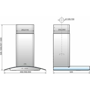 Вытяжка Elikor Аметист 60П-430-К3Д черный/тонированное стекло