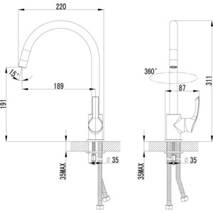 Смеситель для кухни Lemark Plus Strike (LM1105C)