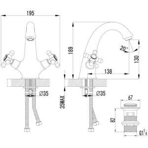 Смеситель для раковины Lemark Vintage (LM2806B)