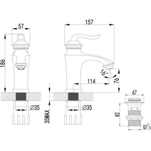 Смеситель для раковины Lemark Brava (LM4706G)