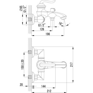 Смеситель для ванны Lemark Brava (LM4712G)