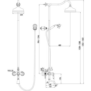 Душевая система Lemark Villa со смесителем, бронза (LM4862B)