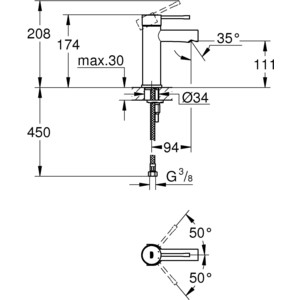 Смеситель для раковины Grohe Essence+ (34294001)