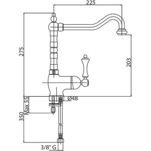 Смеситель для кухни Cezares Margot золото 24 карат (MARGOT-LLM2-03/24-Bi)