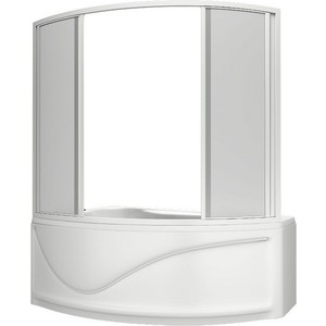 Акриловая ванна BAS Николь 170x100 левая, со шторкой, каркасом и панелью